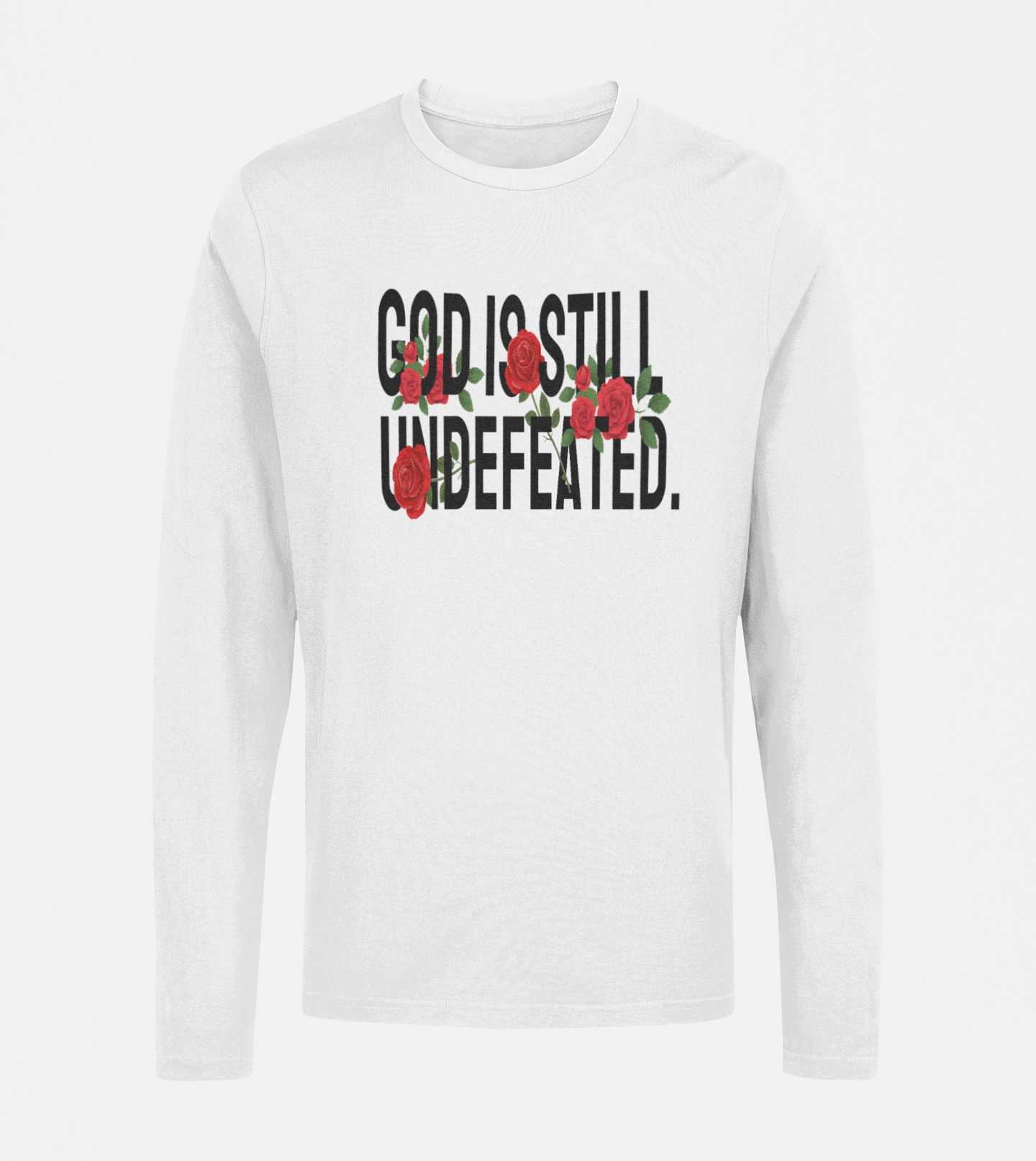 God Is Still Undefeated: Christian Graphic Tee (Black Lettering)